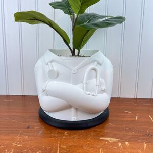 Doctor Coat Indoor Planter Pot, Lab Coat Flower Pot, Indoor Planter